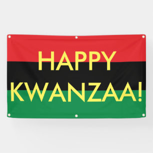 Glückliches Kwanzaa Red Black Green RBG UNIA Flag Banner