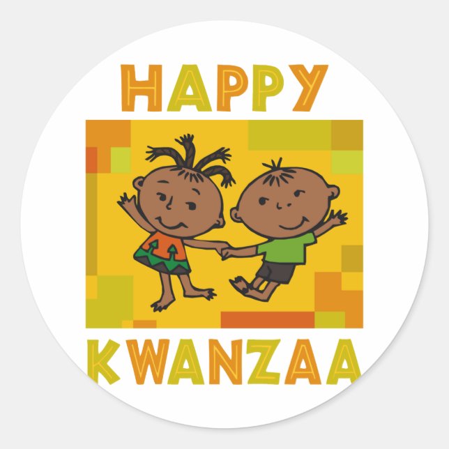 Glückliches Kwanzaa Runder Aufkleber (Vorderseite)