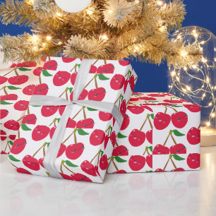 Glückliches Lächeln Kawaii Kirsche Frucht Geschenkpapier