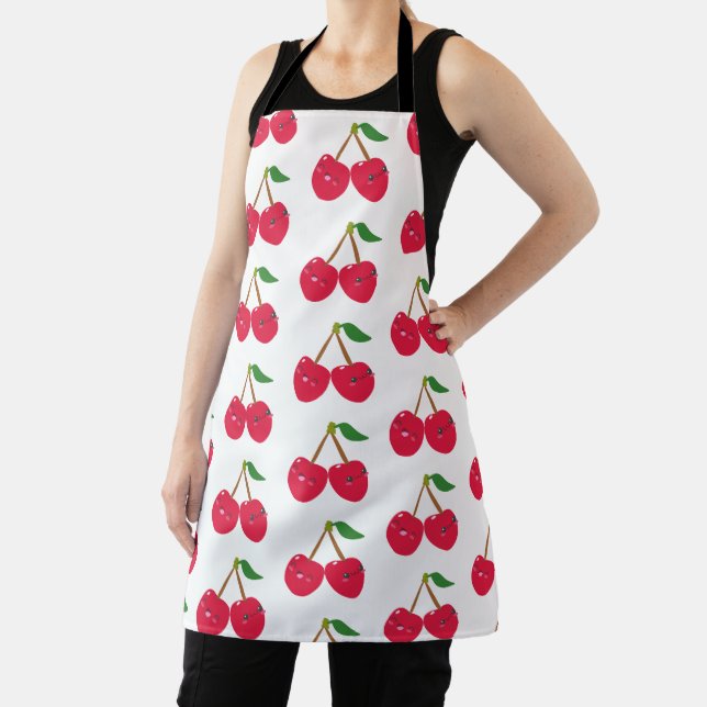 Glückliches Lächeln Kawaii Kirsche Frucht Schürze (InSitu)
