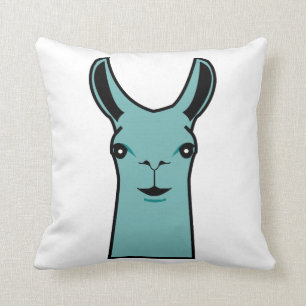 Glückliches Lama-aquamarines Zeichnen Kissen