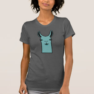 Glückliches Lama-aquamarines Zeichnen T-Shirt