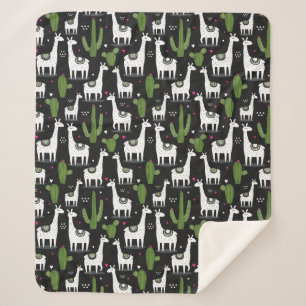 Glückliches Lama-Muster Sherpadecke