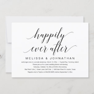 Glückliches Leben nach der Hochzeit Elopement Part Einladung