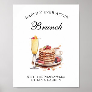 Glückliches Leben nach der Hochzeitsbrunch Poster