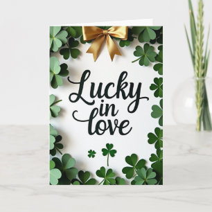 Glückliches Liebes-Shamrock-Karte Karte