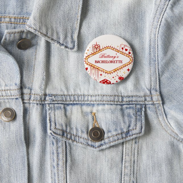 Glückliches Liebesglück Las Vegas Junggesellinnen  Button (Beispiel)