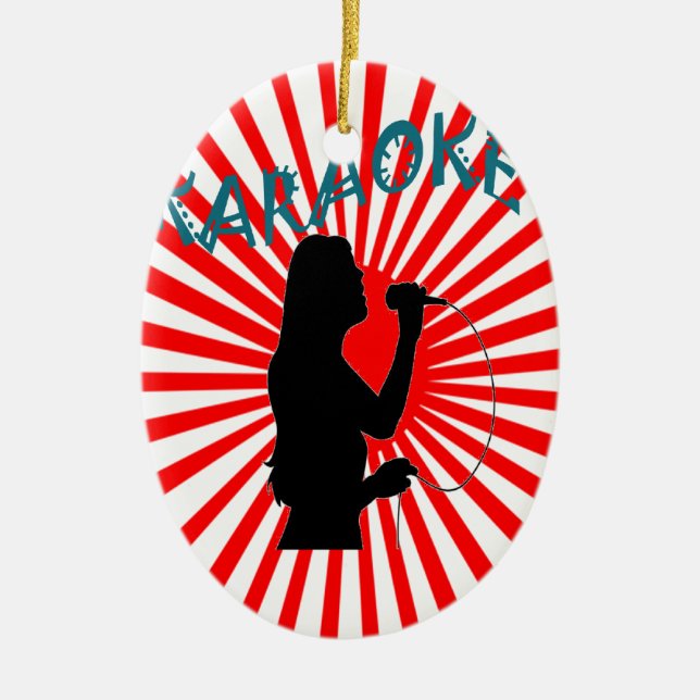 Glückliches Lied-Karaoke Keramik Ornament (Vorne)