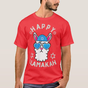 Glückliches Llamakah Grafik Lustiges Hanukkah Llam T-Shirt