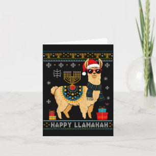 Glückliches Llamakah Lustiges Hässliches Hanukkah Karte