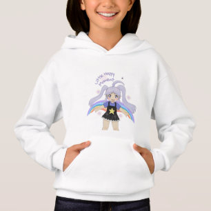 Glückliches Mädchen Handgezeichnete Illustration – Hoodie
