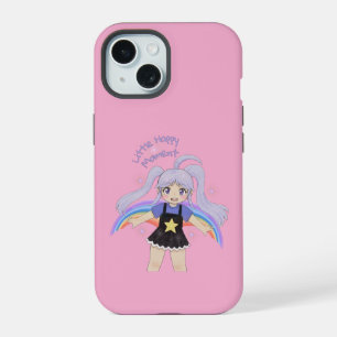 Glückliches Mädchen Handgezeichnete Illustration – iPhone 15 Hülle