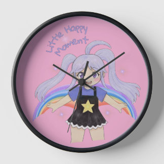 Glückliches Mädchen Handgezeichnete Illustration – Uhr