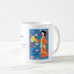 Glückliches Mädchen Japan Stempel Kunst Individual Kaffeetasse