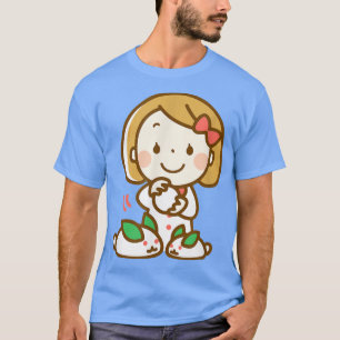 Glückliches Mädchen und Schneekaninchen  T-Shirt