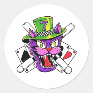 Glückliches Magic Cat Tattoo Vinyl Aufkleber - Zyl