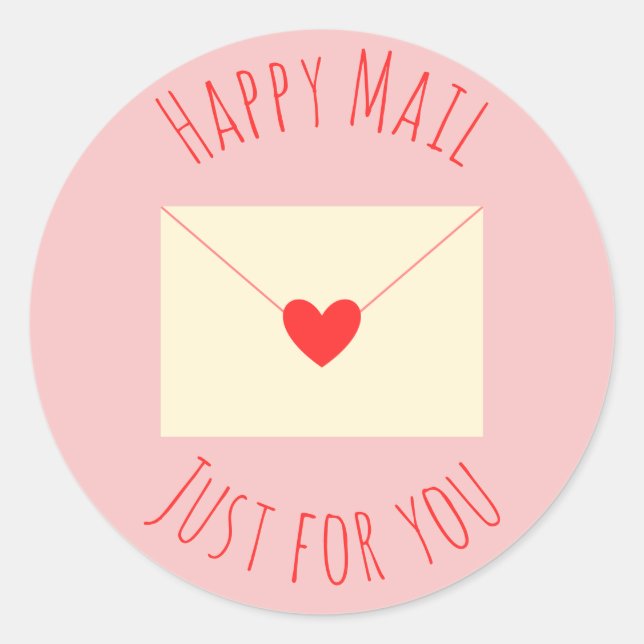 GLÜCKLICHES MAIL NUR FÜR SIE RUNDER AUFKLEBER (Vorderseite)