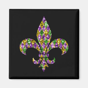 Glückliches Mardi Gras Karneval New Orleans Fleur Magnet
