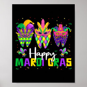 Glückliches Mardi Gras Zahnarzt-Team Zahnarzt Zähn Poster