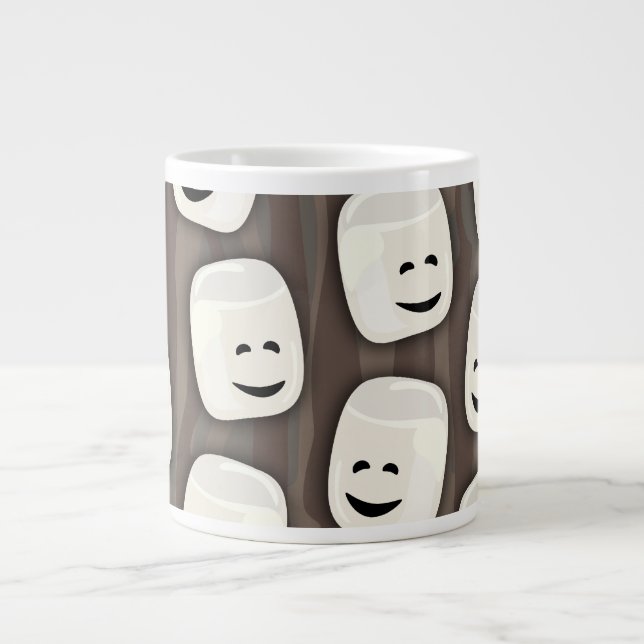 Glückliches Marshmallow-Freunde-Muster Jumbo-Tasse (Vorderseite)