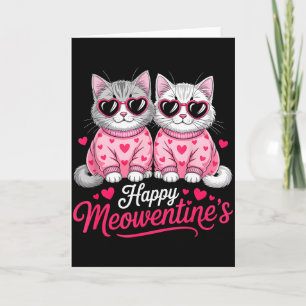 Glückliches Meowentine’s Süßes Romantisches Katzen Karte