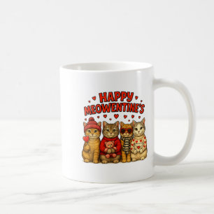 Glückliches Meowentines Süßes Valentinstag Katzen Kaffeetasse