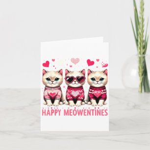 Glückliches Meowentines Süßes Valentinstag Katzen  Karte