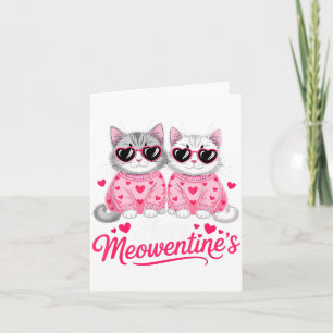 Glückliches Meowentins Süßes Romantisches Katzenpa Karte