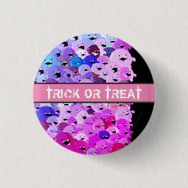 Glückliches Mochi Halloween - Zombie-Horde Button