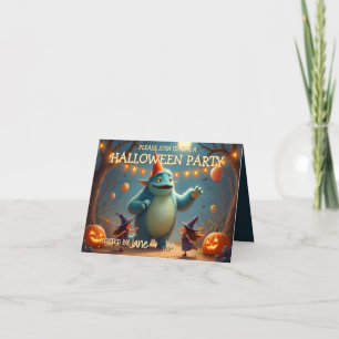 Glückliches Monster-Halloween-Party für Kinder Karte