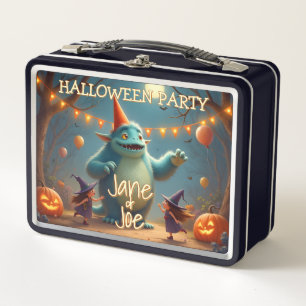 Glückliches Monster-Halloween-Party für Kinder Metall Brotdose