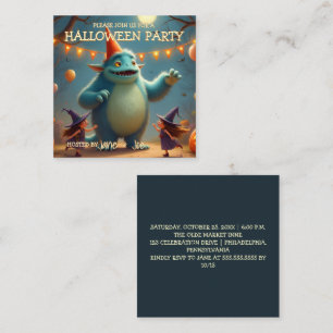 Glückliches Monster-Halloween-Party für Kinder Mitteilungskarte