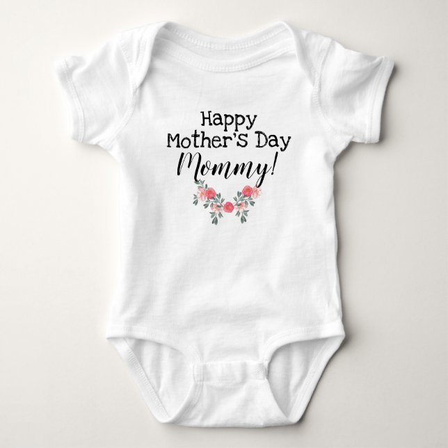 Glückliches Mutter-TagesShirt Baby Strampler (Vorderseite)