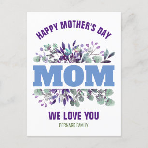 GLÜCKLICHES MUTTERTAG MAMA GESCHENKT POSTKARTE