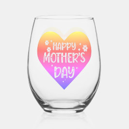 Glückliches Muttertagsgeschenk Weinglas, stemless Weinglas Ohne Stiel