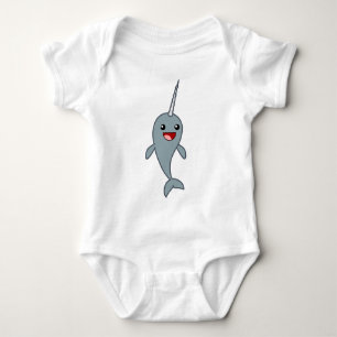 Glückliches Narwhal Baby Strampler