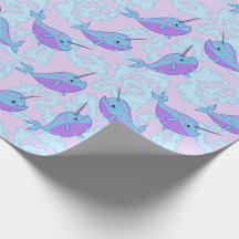 Glückliches Narwhal Muster-Packpapier
