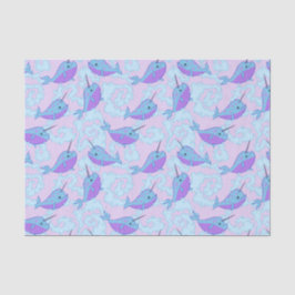 Glückliches Narwhal Muster-Seidenpapier Seidenpapier
