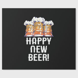 GLÜCKLICHES NEUES BIER! Silvesterparty Trinken Geschenkpapier