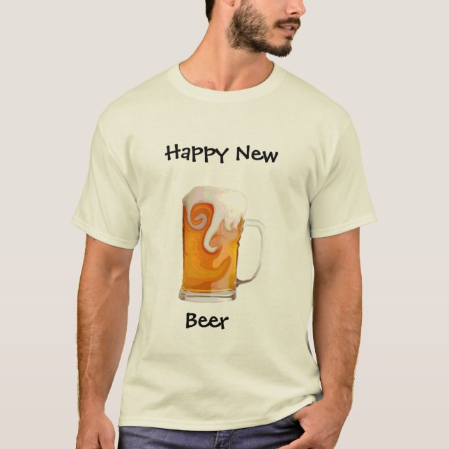 Glückliches neues Bier T-Shirt (Vorderseite)