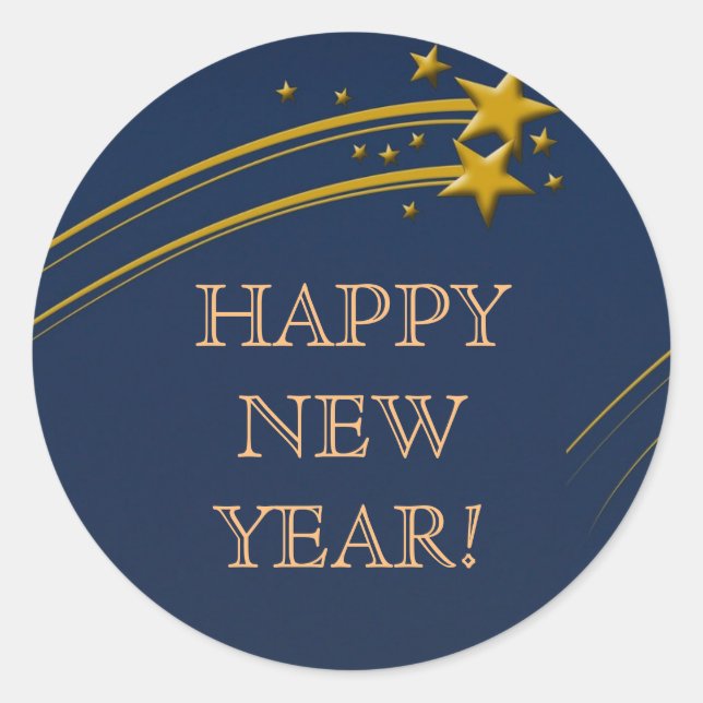 Glückliches neues Jahr 2016 Gold Blue Wish Sticker (Vorderseite)