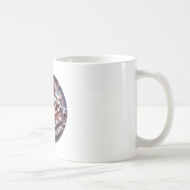 glückliches neues Jahr 2025 Kaffeetasse (Rechts)