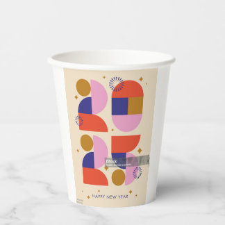 glückliches neues Jahr 2025 Pappbecher