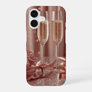 glückliches neues jahr champagner glühen iPhone 16 hülle