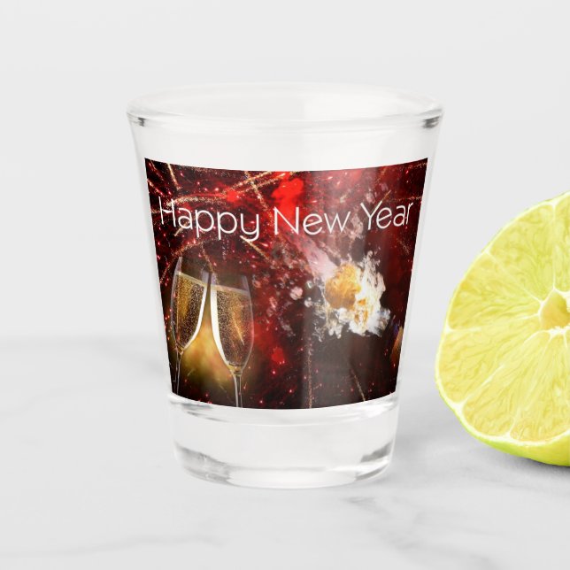 ***GLÜCKLICHES NEUES JAHR FÜR SIE*** SCHNAPSGLAS (Vorderseite)