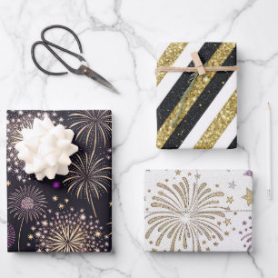 Glückliches Neues Jahr Geschenkpapier Set