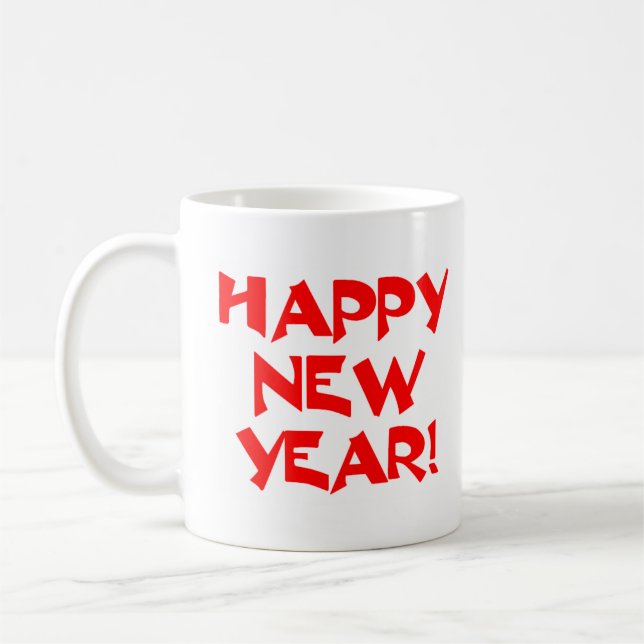 glückliches neues Jahr Kaffeetasse (Links)