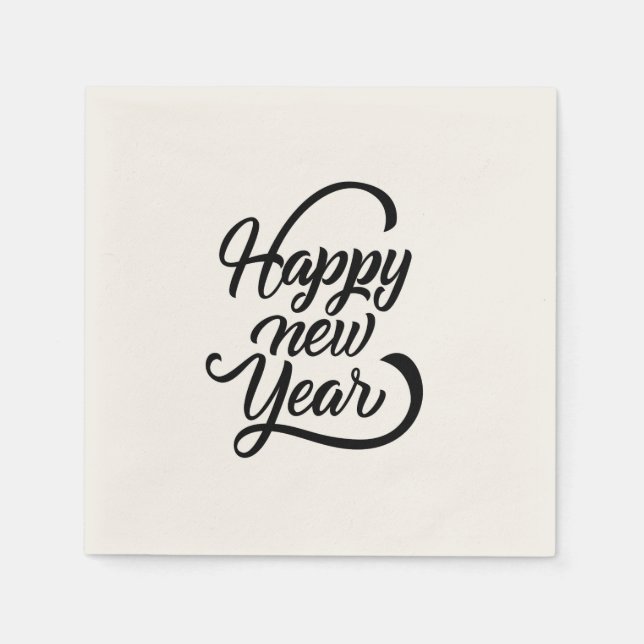 glückliches neues Jahr Papier Napkin Serviette (Vorderseite)