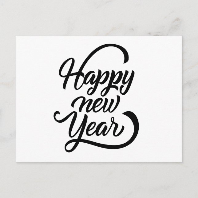 glückliches neues Jahr Postkarte (Vorderseite)