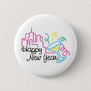 Glückliches neues Jahr-T - Shirt-neuen Jahres Button